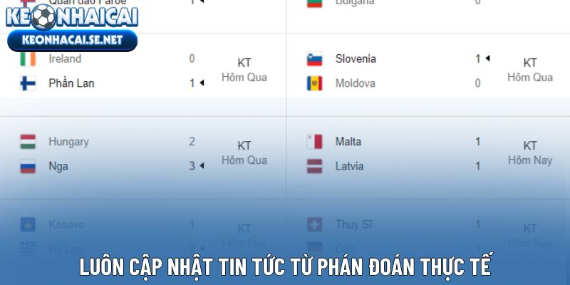 Luôn cập nhật tin tức từ phán đoán thực tế